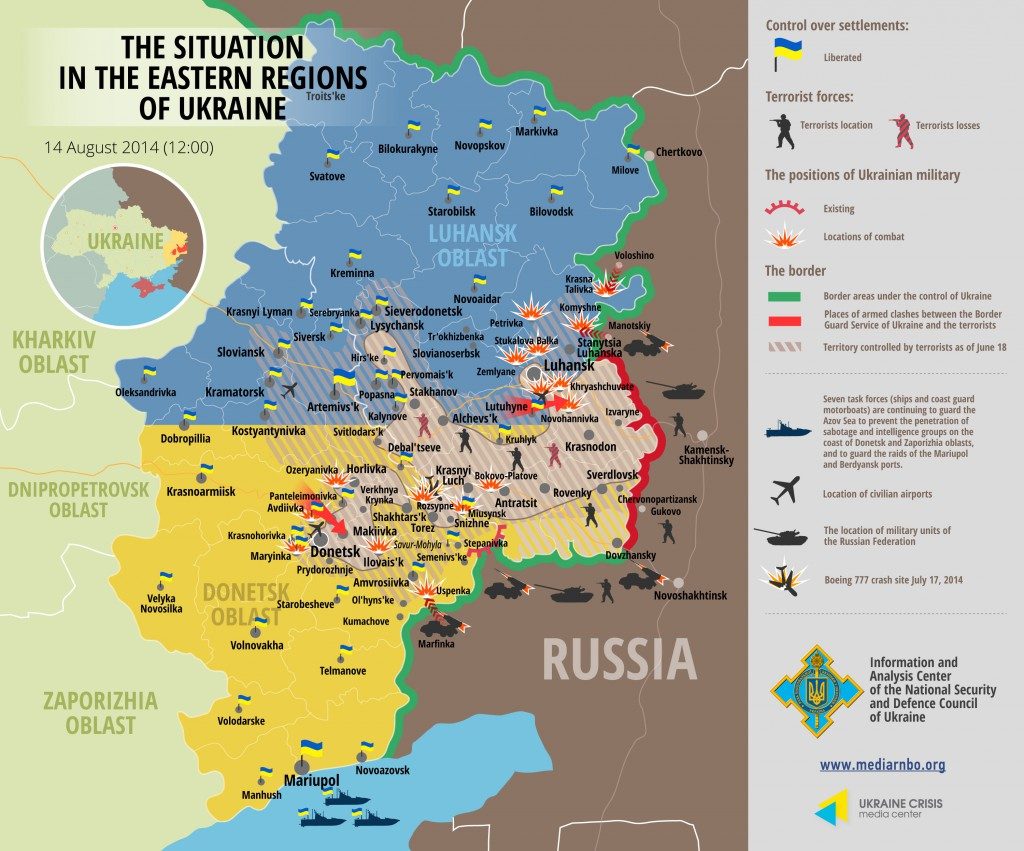 Ucraina14ago 1024x851 Est Ucraina: sconfinamenti russi e mappe sul campo a confronto