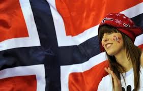 norvegese con bandiera