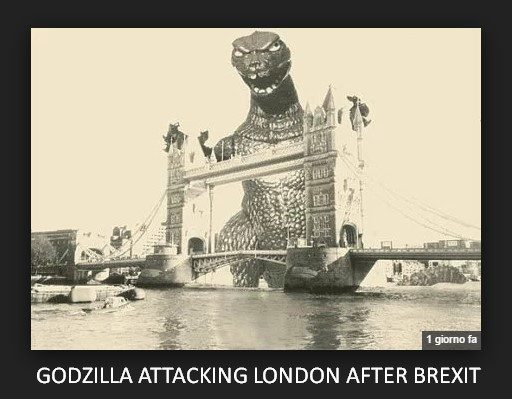 GODZILLA MASSACRA ECONOMIA INGLESE (GODZILLA ATTACKING LONDON AFTER BREXIT)