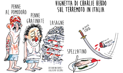Charlie Hebdo vignetta sul terremoto in Italia