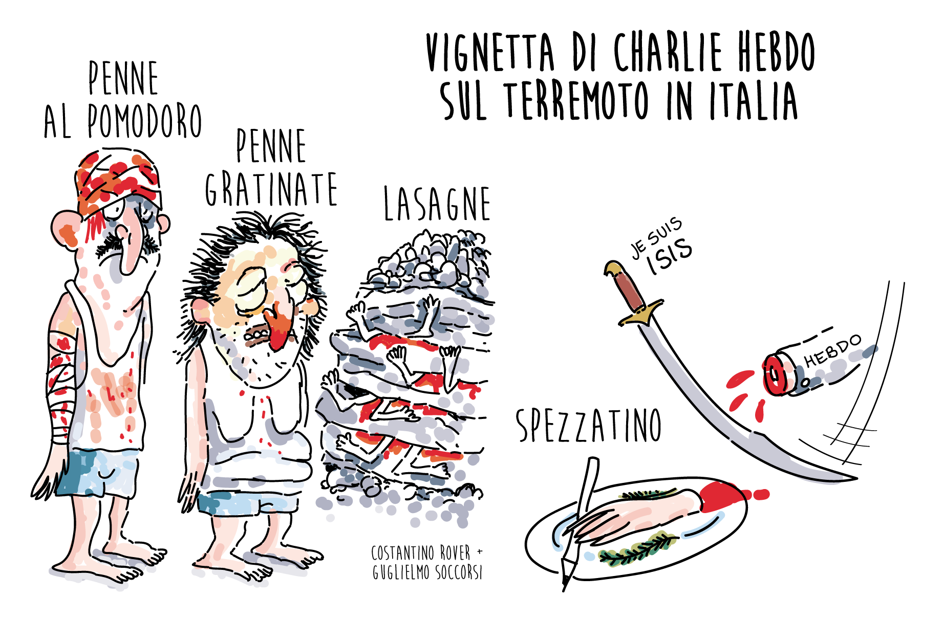 Charlie Hebdo vignetta sul terremoto in Italia