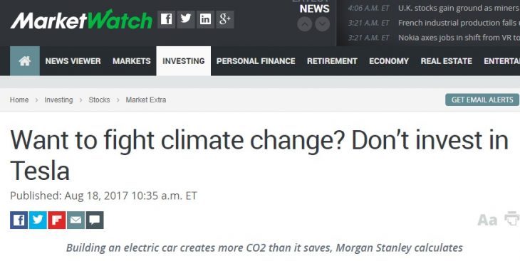 Morgan Stanley ammette che le auto elettriche creano più CO2 di quanto evitano. E Daimler che senza sovvenzioni non si vendono…