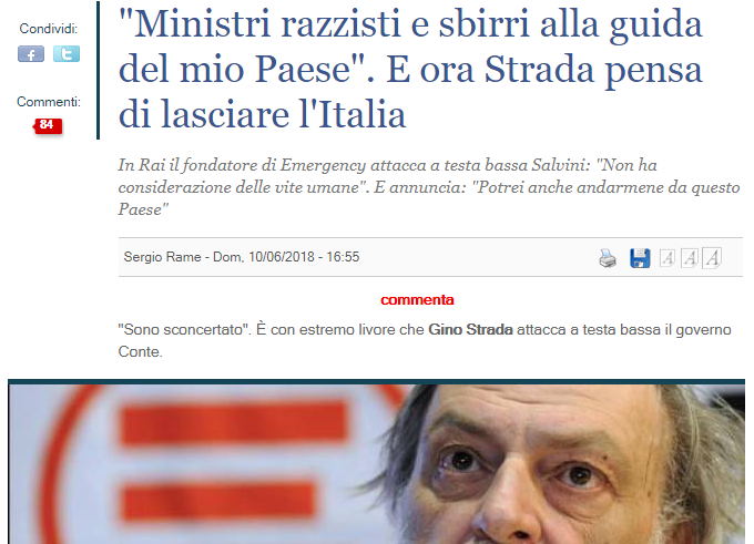 Gino Strada minaccia di lasciare l’Italia: la prego non faccia i soliti annunci, ma se ne vada davvero (e nel frattempo, in Danimarca, non vogliono residenti asilo)