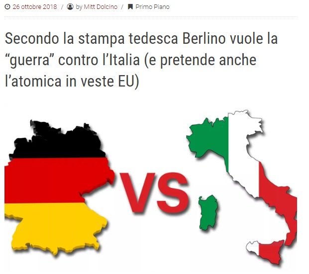 Secondo la stampa tedesca Berlino vuole la “guerra” contro l’Italia (e pretende anche l’atomica in veste EU)