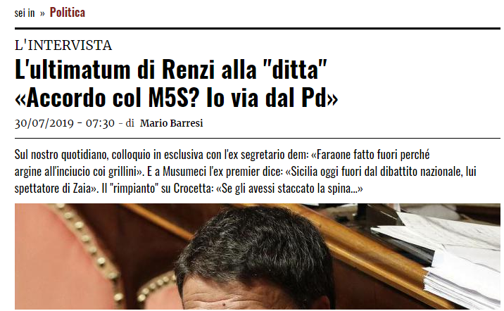 LOVE STORY: Renzi e Di Maio, una storia di lunga data….  (video)