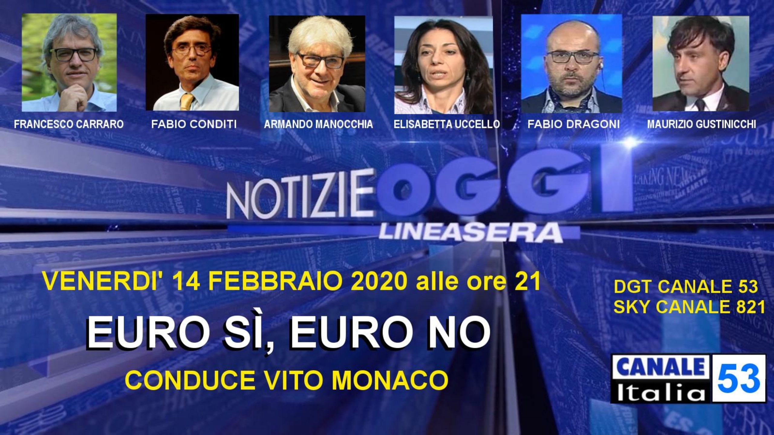 Canale Italia 53 Notizie Oggi Linea Sera 14 febbraio 2020