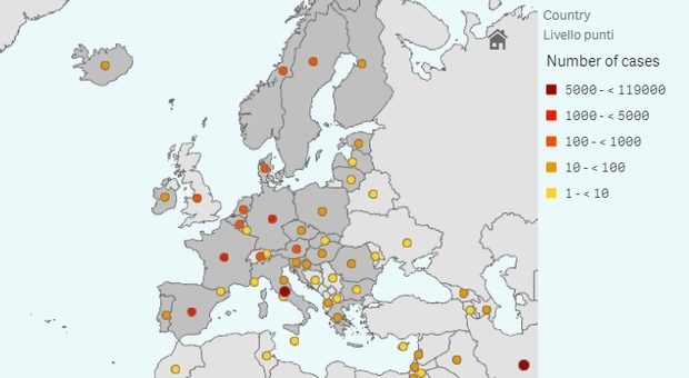 coronavirus, la mappa dell'Europa