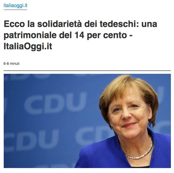 La solidarietà tedesca in tempi di coronavirus assomiglia all'invasione della Ruhr da parte dei belgi e dei francesi