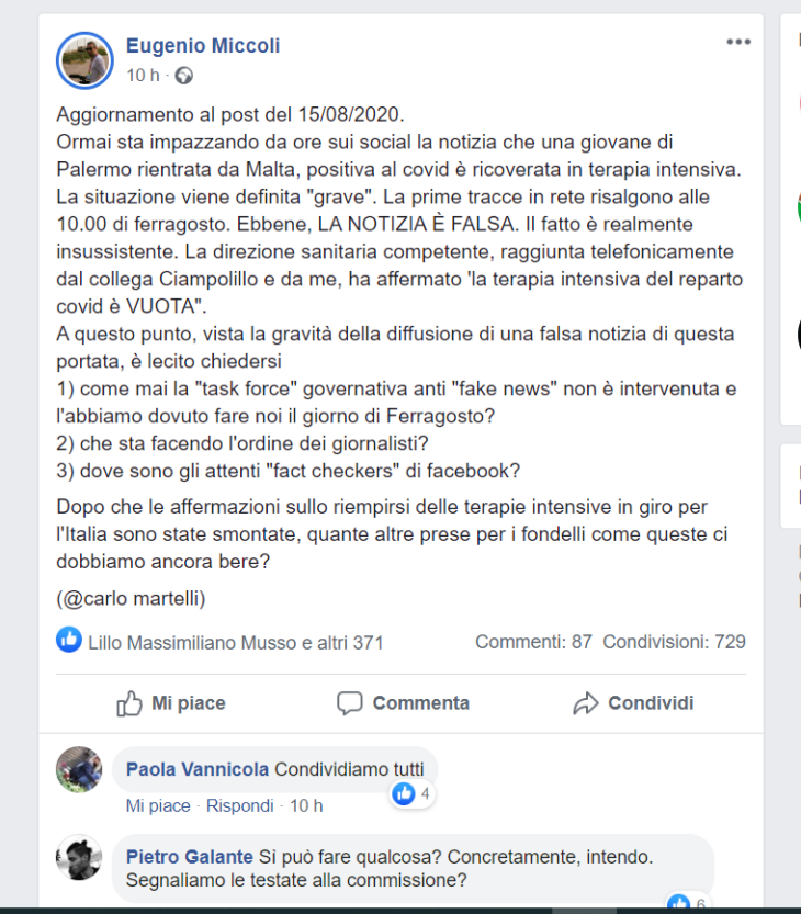 Virus: le fake news dei media