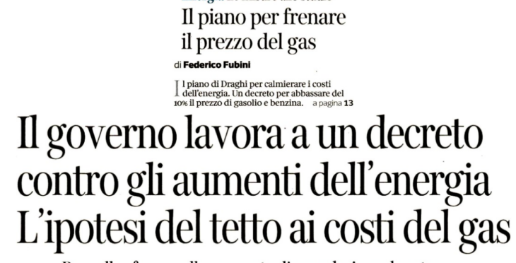 Fubini e Conte: la via italiana all’energia sostenibile: comperare al prezzo che decidiamo noi. Ciao core…