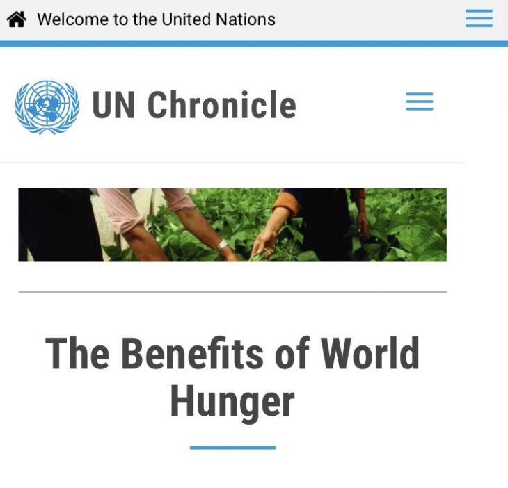 “La fame fa bene”. L’articolo “Satirico” del sito dell’ONU che non fa ridere, ma spiega molto