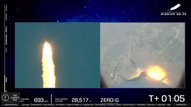 Problemi Spaziali: il Missile di Blue Origin (Bezos) esplode, la capsula si eietta e atterra