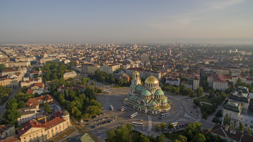 Veduta aerea del centro di Sofia