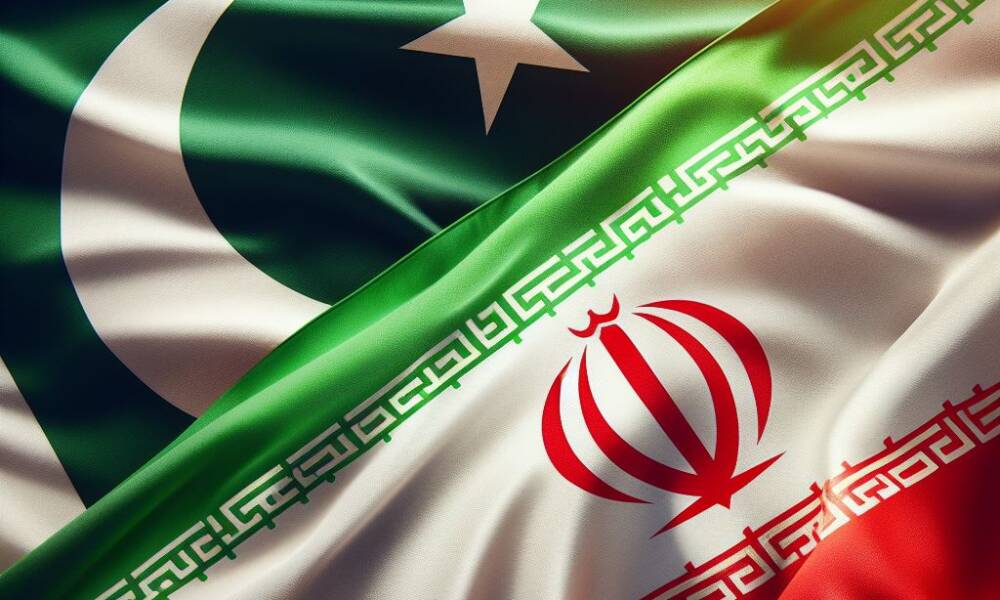 Bandiere pakistane e iraniane