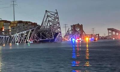 Baltimora, ponte crolla dopo collisione con nave portacointaner