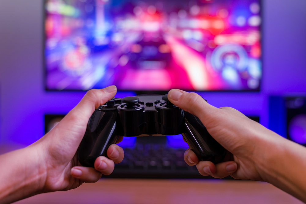 Gamer con joypad
