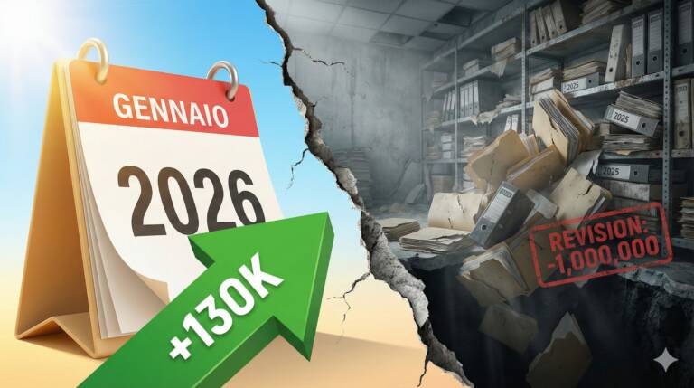 USA: Gennaio a sorpresa (+130k), ma è un miraggio? Cancellato un milione di posti nel 2025. La Fed è nuda