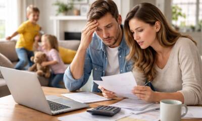 Coppia che fa i conti di casa