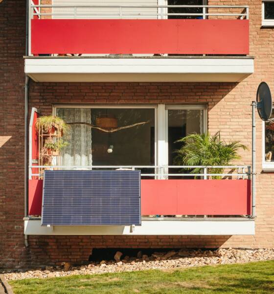Pannello fotovoltaico sul balcone
