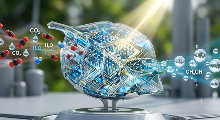 La foglia artificiale che trasforma la CO₂ in carb